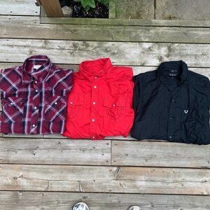 LOT OF 3 True Religion Button Up Shirts XXL
